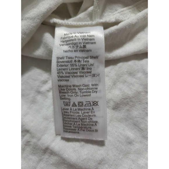 J.crew Linen Button Up Tank, White, Large - Picture 3 of 4